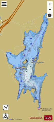 Mashapaug Lake depth contour Map - i-Boating App