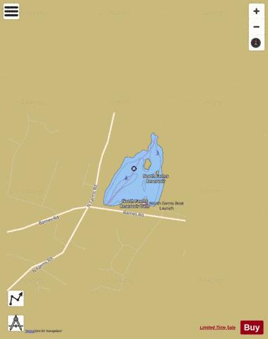 North Farms Reservoir depth contour Map - i-Boating App