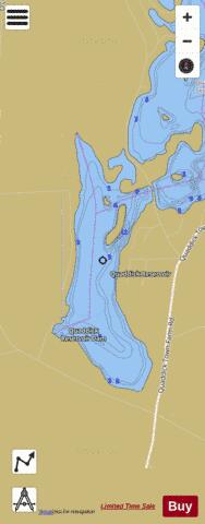 Quaddick Reservoir, Lower depth contour Map - i-Boating App