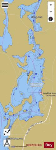 Quaddick Reservoir, Middle depth contour Map - i-Boating App