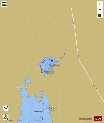 West Side Pond depth contour Map - i-Boating App