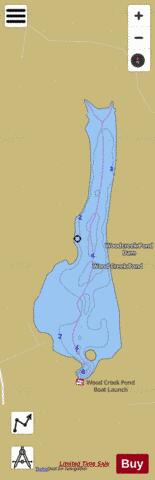 Wood Creek Pond depth contour Map - i-Boating App