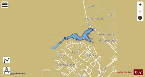 Becks Pond depth contour Map - i-Boating App