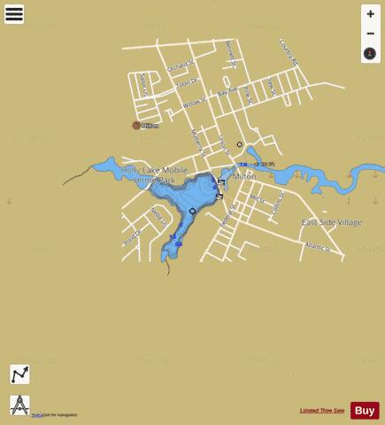Wagamons Pond depth contour Map - i-Boating App