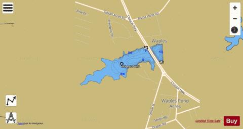Waples Pond depth contour Map - i-Boating App