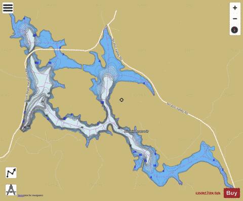 Nicasio Reservoir depth contour Map - i-Boating App