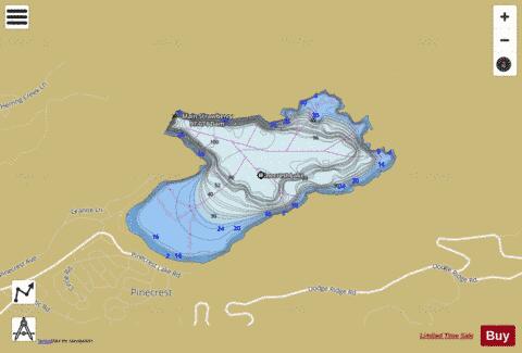 Pinecrest Lake depth contour Map - i-Boating App