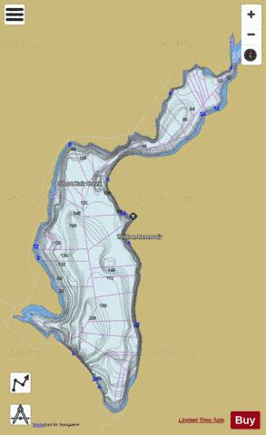 Wishon Reservoir depth contour Map - i-Boating App