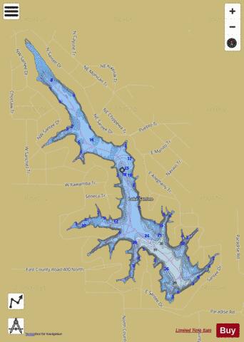 Lake Santee depth contour Map - i-Boating App