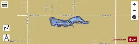 Hulman Street Reservoir depth contour Map - i-Boating App