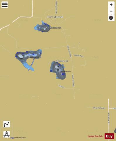 Millers Lake depth contour Map - i-Boating App
