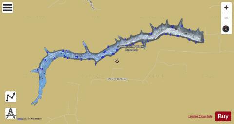 Greenbrier Creek Reservoir depth contour Map - i-Boating App