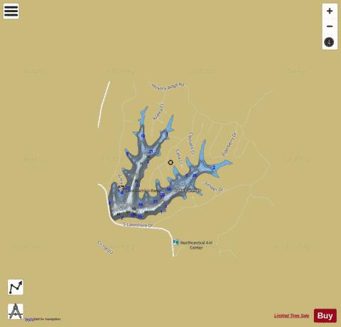 Lake Cannigo depth contour Map - i-Boating App