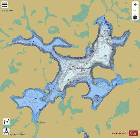 Ge-be-on-e-quet Lake depth contour Map - i-Boating App