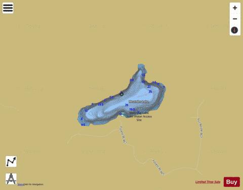 Meander Lake depth contour Map - i-Boating App