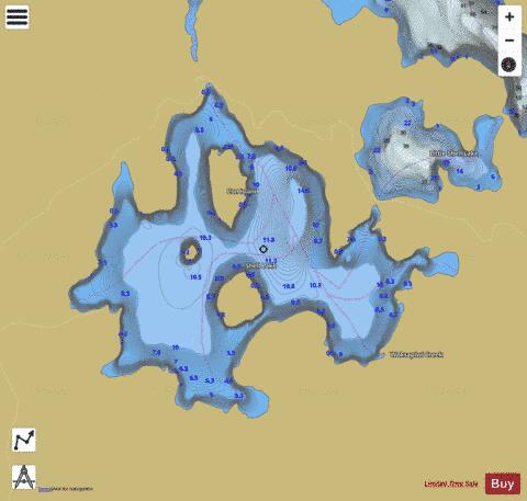 Shell Lake depth contour Map - i-Boating App