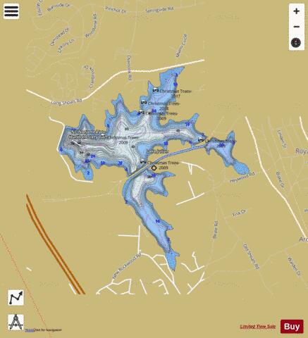 Lake Julian depth contour Map - i-Boating App