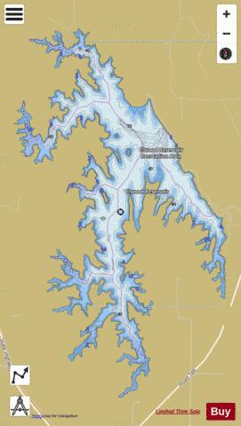 Elwood Reservoir depth contour Map - i-Boating App