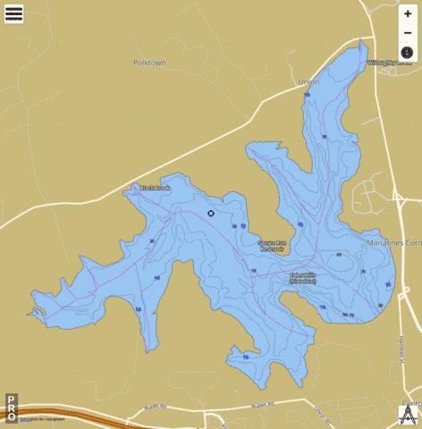 Spruce Run Reservoir depth contour Map - i-Boating App