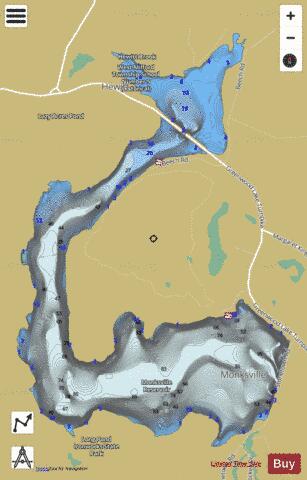 Monksville Reservoir depth contour Map - i-Boating App