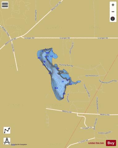 Lake Medina depth contour Map - i-Boating App