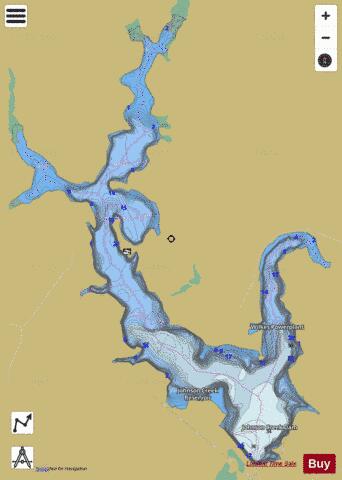 Johnson Creek Reservoir depth contour Map - i-Boating App