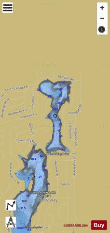 Hide-A-Way Lake Number Two depth contour Map - i-Boating App