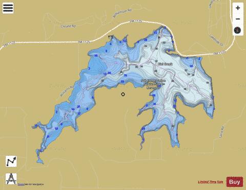 Soil Conservation Service Site 8 Reservoir depth contour Map - i-Boating App