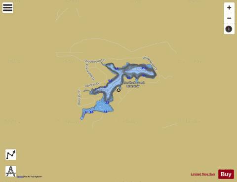 Lake Shadowood Reservoir depth contour Map - i-Boating App