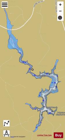 Abel Lake depth contour Map - i-Boating App