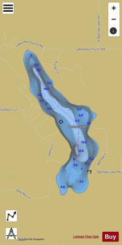 Bashaw Lake depth contour Map - i-Boating App