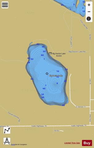Big Doctor Lake depth contour Map - i-Boating App