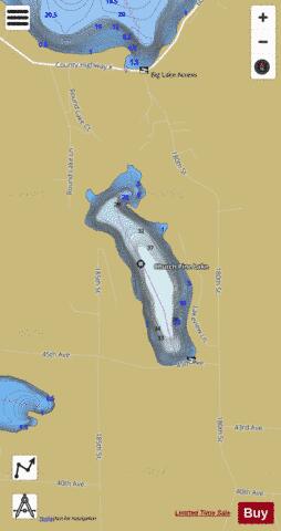 Church Pine Lake depth contour Map - i-Boating App
