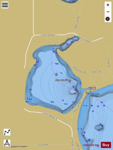 Little Yellow Lake depth contour Map - i-Boating App