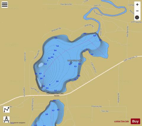 Lower Clam Lake depth contour Map - i-Boating App