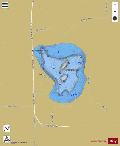 Matthews Lake depth contour Map - i-Boating App