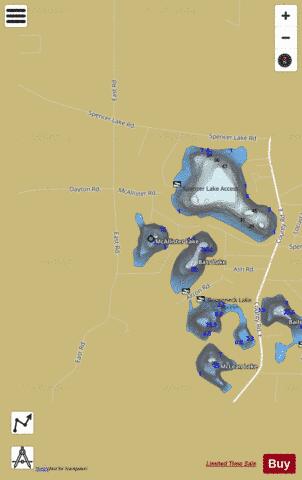 McAllister Lake depth contour Map - i-Boating App