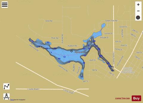 Pigeon Lake depth contour Map - i-Boating App