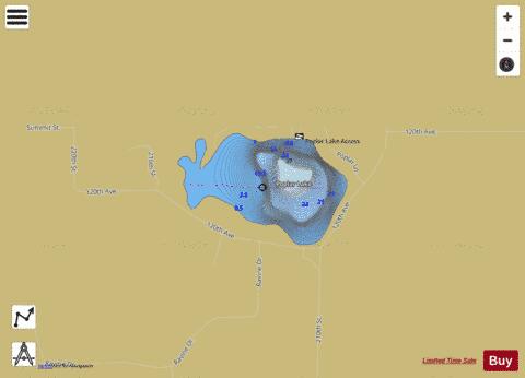 Poplar Lake depth contour Map - i-Boating App