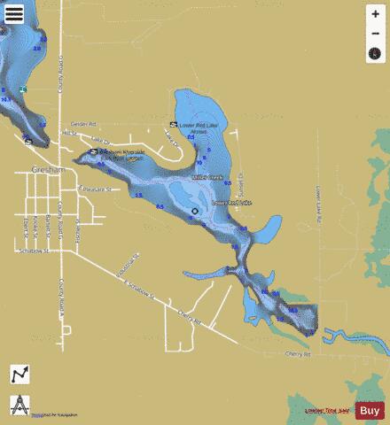 Lower Red Lake depth contour Map - i-Boating App