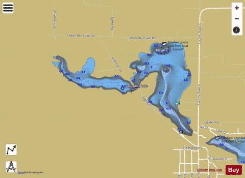 Upper Red Lake depth contour Map - i-Boating App