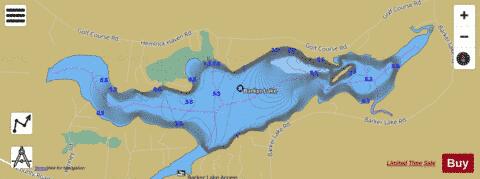 Barker Lake depth contour Map - i-Boating App