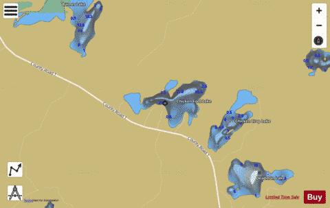 Chicken Foot Lake depth contour Map - i-Boating App