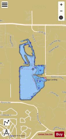 Bill Evers Reservoir depth contour Map - i-Boating App