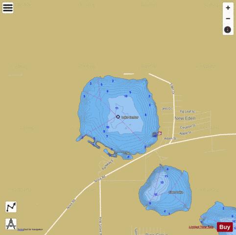 Center depth contour Map - i-Boating App