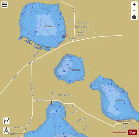 Coon depth contour Map - i-Boating App