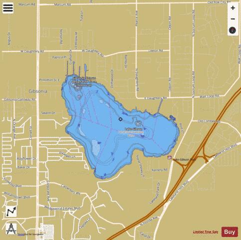 Gibson depth contour Map - i-Boating App