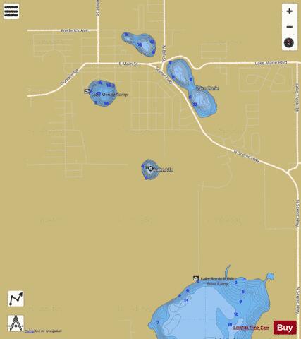 LAKE ADA depth contour Map - i-Boating App
