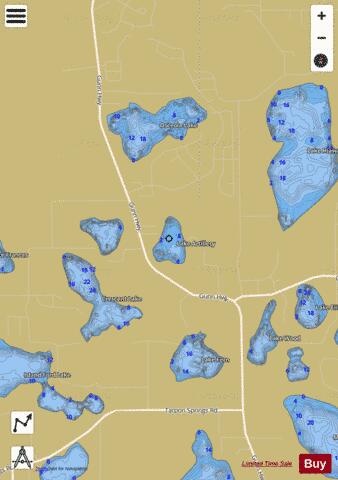 LAKE ARTILLERY depth contour Map - i-Boating App