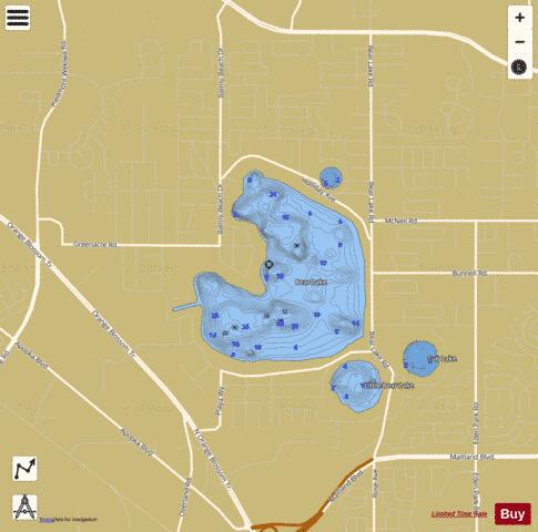 BEAR LAKE depth contour Map - i-Boating App